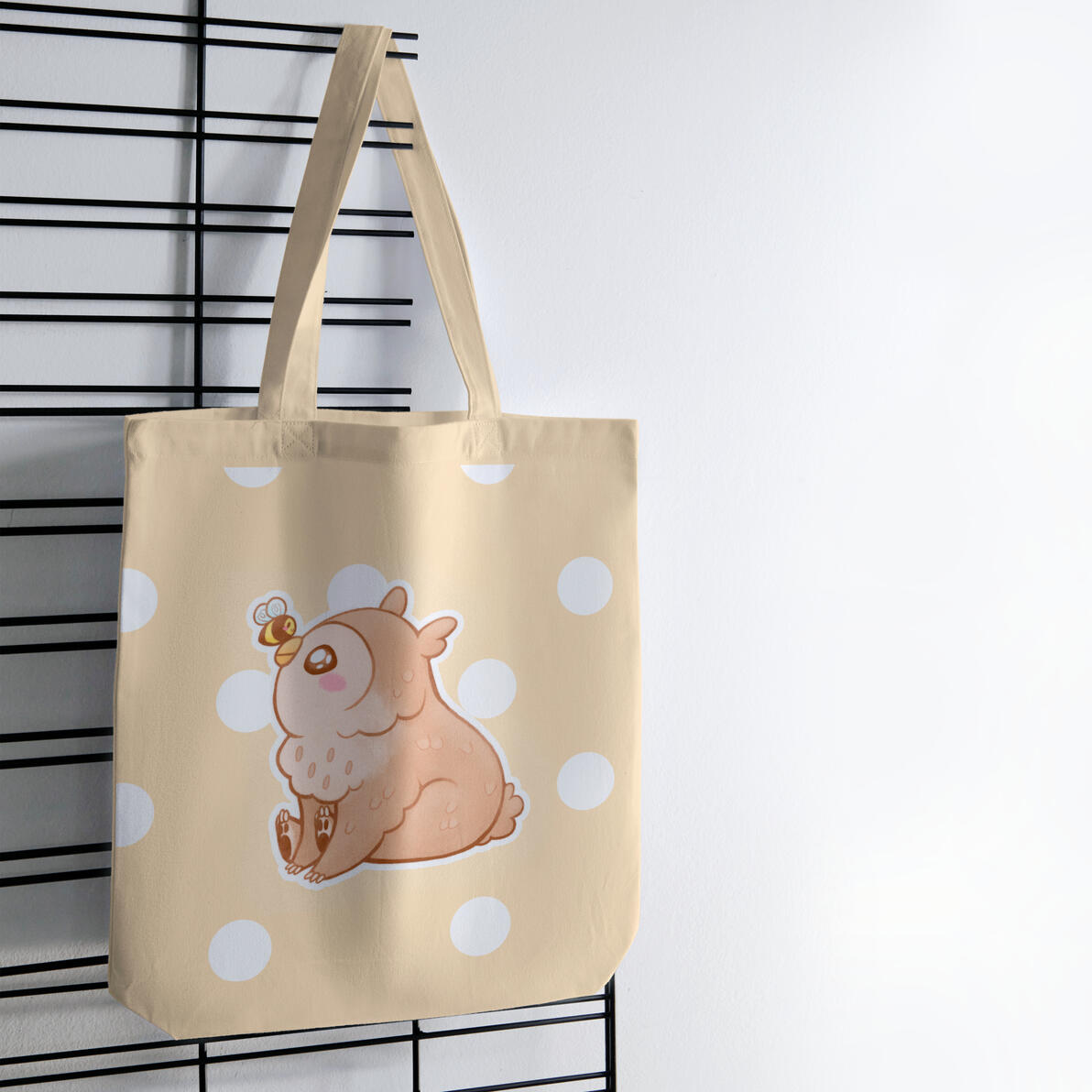 Owl bear tote bag
